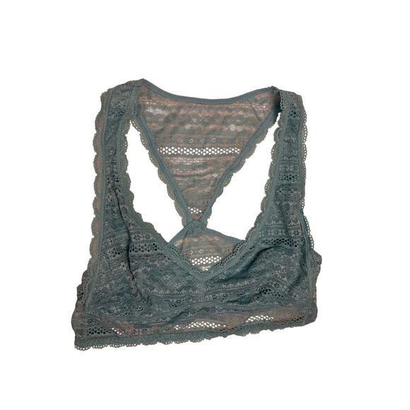 Victoria's Secret Other - Victoria Secret's Lace Racerback Bralette Lightly Line Bra Blue Lingerie Size M